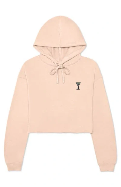 Dalix Martini Cropped Hoodie In Peach
