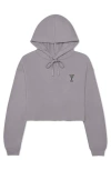 Dalix Martini Cropped Hoodie In Storm Gray