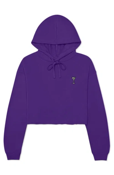 Dalix Martini Cropped Hoodie In Team Purple