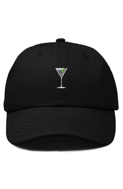 Dalix Martini Embroidered Casual Cap In Black