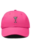Dalix Martini Embroidered Casual Cap In Hot Pink