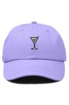 Dalix Martini Embroidered Casual Cap In Lavender