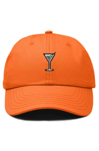 Dalix Martini Embroidered Casual Cap In Orange