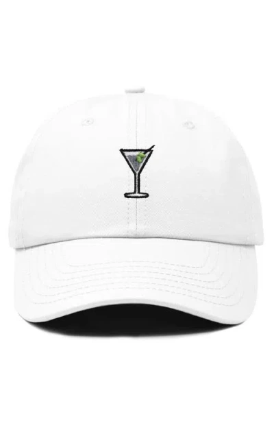 Dalix Martini Embroidered Casual Cap In White