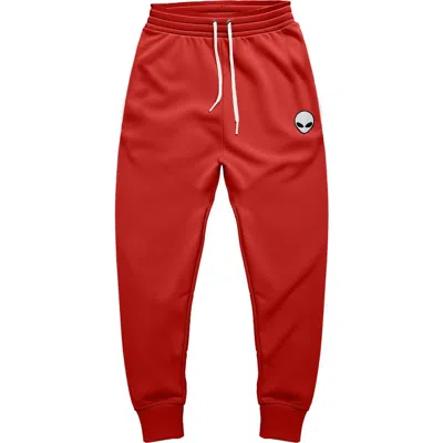 Dalix Mens Alien Midweight Fleece Jogger Pant In Red
