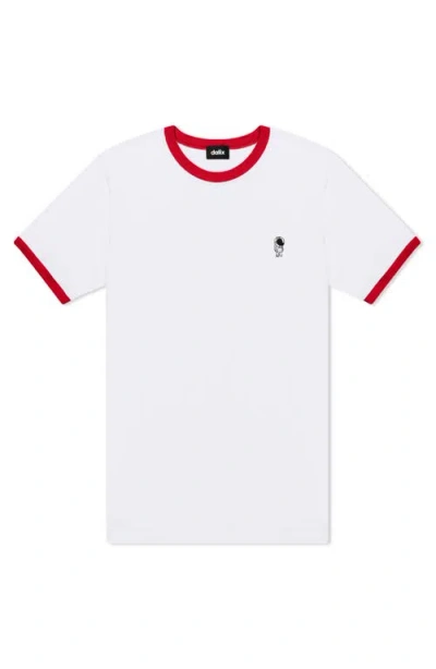 Dalix Mens Astronaut Jersey Ringer Tee In White
