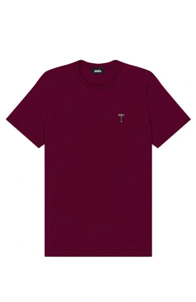Dalix Mens Espresso Martini Midweight Tee In Burgundy