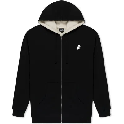 Dalix Mens Ghost Faux Lined Hoodie In Black