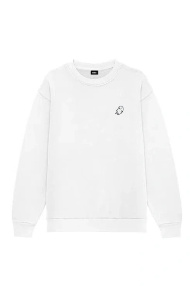 Dalix Mens Ghost Heavyweight Relaxed Sweatshirt In White