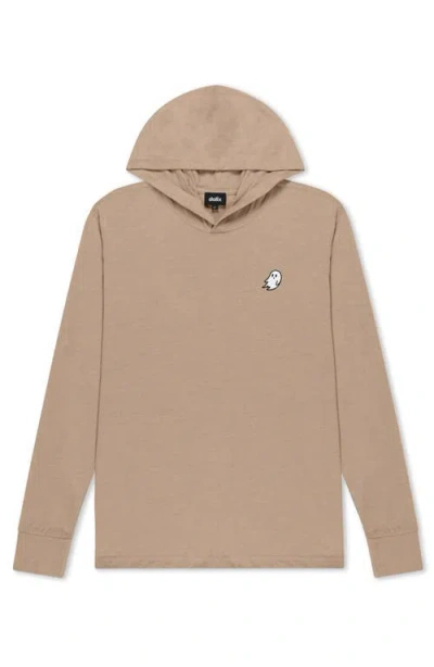 Dalix Mens Ghost Hooded Long Sleeve Jersey Tee In Brown