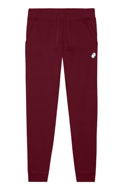 Dalix Mens Ghost Midweight Fleece Jogger Pant In Burgundy