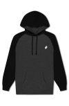 Dalix Mens Ghost Midweight Fleece Raglan Sleeve Hoodie In Black