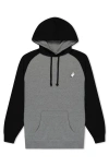 Dalix Mens Ghost Midweight Fleece Raglan Sleeve Hoodie In Gray