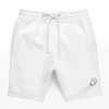 Dalix Mens Ghost Relaxed Fleece Sweat Elastic Shorts In White