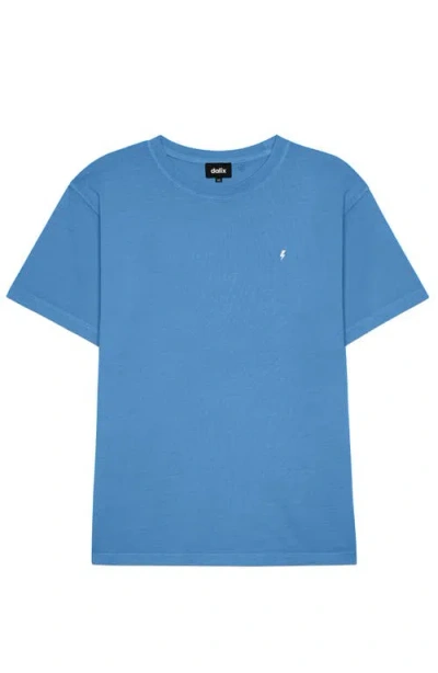 Dalix Mens Lil Bolt Midweight Garment Dye Tee In Blue