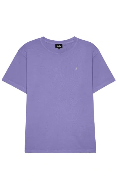 Dalix Mens Lil Bolt Midweight Garment Dye Tee In Purple