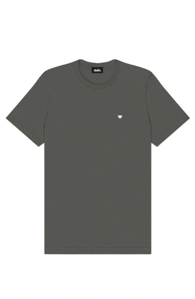 Dalix Mens Lil Heart Midweight Cotton Tee In Gray