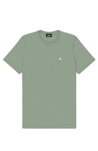 Dalix Mens Lil Heart Midweight Cotton Tee In Green
