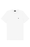 Dalix Mens Lil Heart Midweight Cotton Tee In White