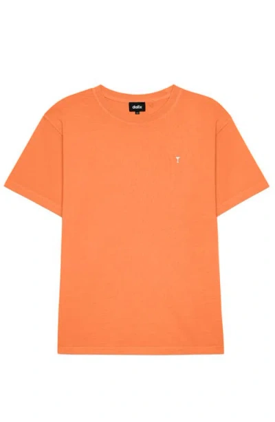 Dalix Mens Lil Martini Midweight Garment Dye Tee In Orange
