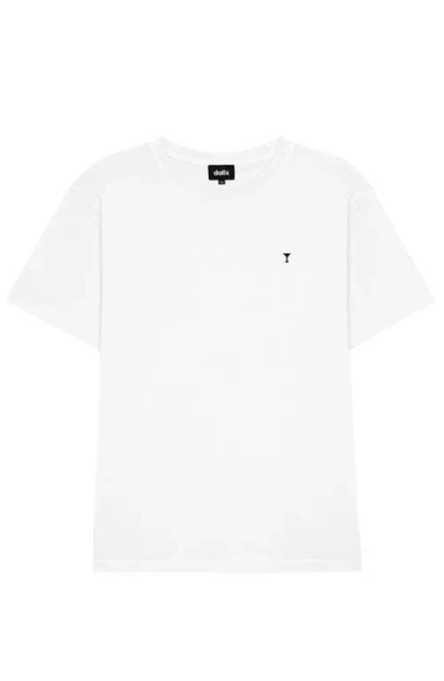 Dalix Mens Lil Martini Midweight Garment Dye Tee In White