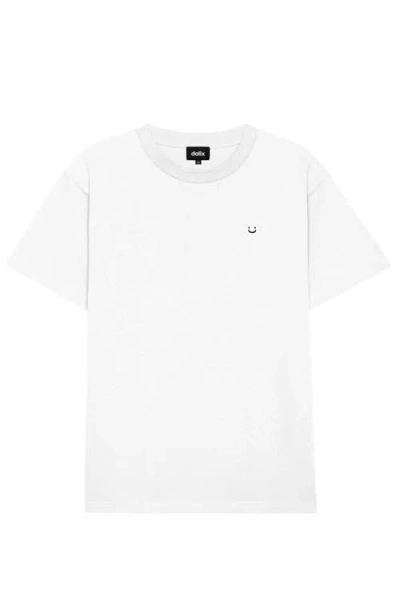 Dalix Mens Lil Smile Heavy Weight Cotton Tee In White