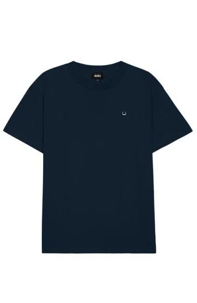 Dalix Mens Lil Smile Heavy Weight Cotton Tee In Blue
