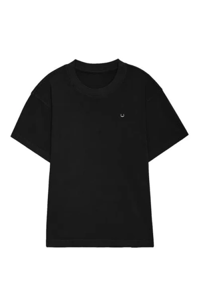 Dalix Mens Lil Smile Heavyweight Pigment Dye Tee In Black
