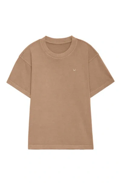 Dalix Mens Lil Smile Heavyweight Pigment Dye Tee In Brown