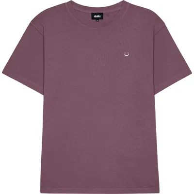 Dalix Mens Lil Smile Midweight Garment Dye Tee In Purple