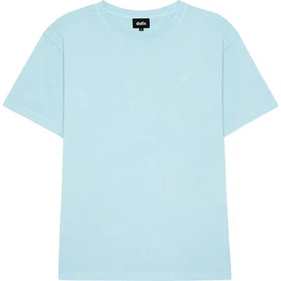 Dalix Mens Lil Smile Midweight Garment Dye Tee In Blue