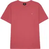 Dalix Mens Lil Smile Midweight Garment Dye Tee In Burgundy