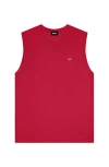 Dalix Mens Lil Smile Muscle Tank In Red