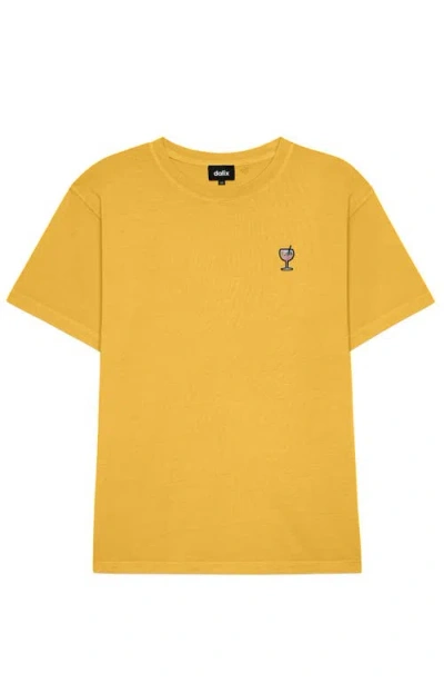 Dalix Mens Spritz Midweight Garment Dye Tee In Gold