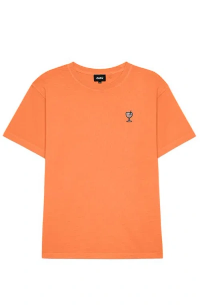 Dalix Mens Spritz Midweight Garment Dye Tee In Orange