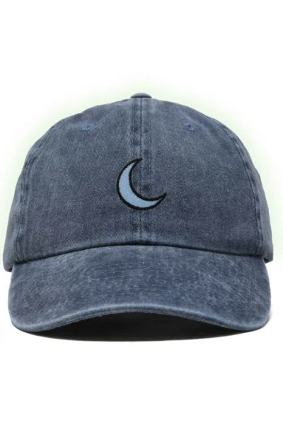Dalix Moon Cap In Washed Navy Blue