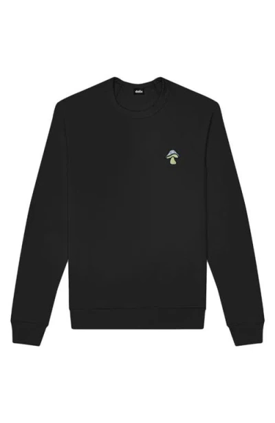 Dalix Mushroom Fleece Sweatshirt In Black