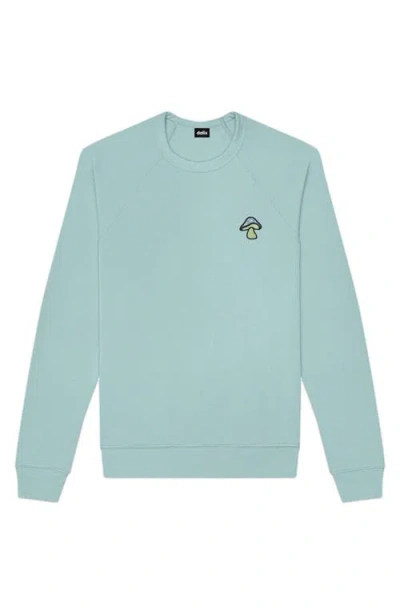 Dalix Mushroom Fleece Sweatshirt In Heather Blue Lagoon