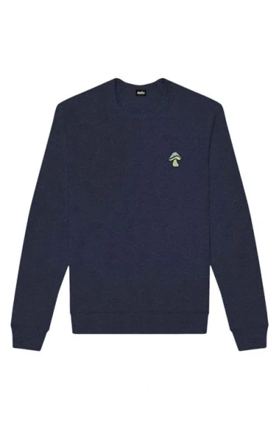 Dalix Mushroom Fleece Sweatshirt In Heather Navy