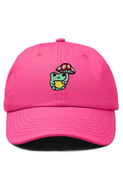 Dalix Mushroom Frog Embroidered Hat In Pink