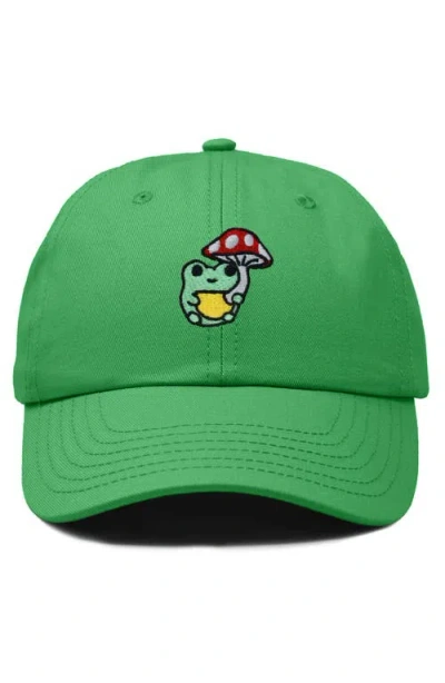 Dalix Mushroom Frog Embroidered Hat In Green