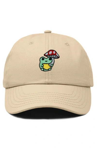 Dalix Mushroom Frog Embroidered Hat In Neutral