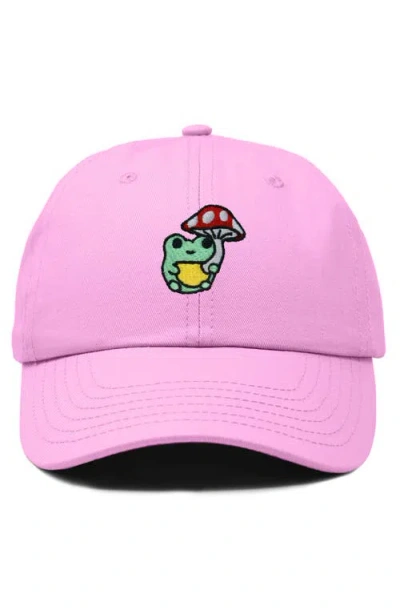 Dalix Mushroom Frog Embroidered Hat In Light Pink