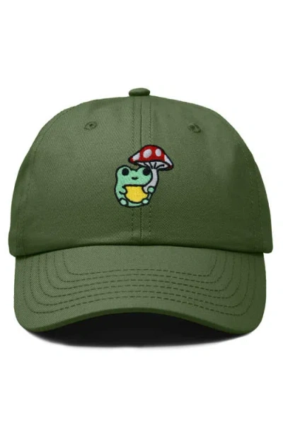 Dalix Mushroom Frog Embroidered Hat In Green