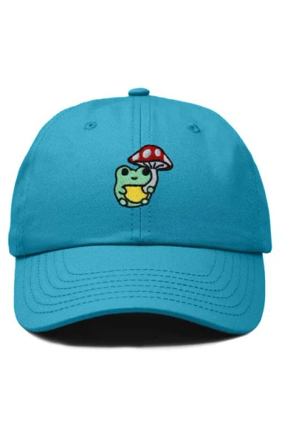 Dalix Mushroom Frog Embroidered Hat In Blue