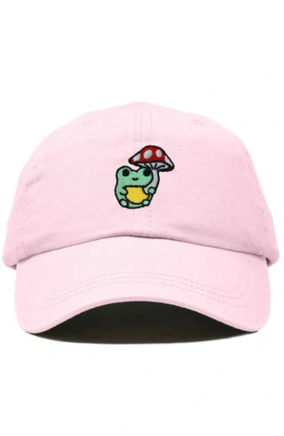 Dalix Mushroom Frog Embroidered Hat In Pink