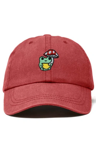Dalix Mushroom Frog Embroidered Hat In Brown