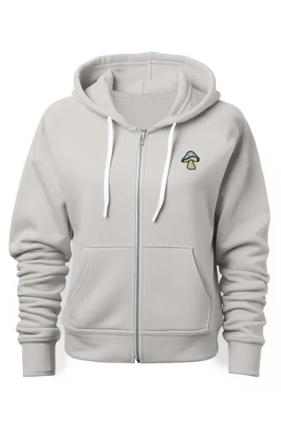Dalix Mushroom Zip Hoodie In Silver