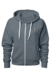 Dalix Mushroom Zip Hoodie In Steel Blue
