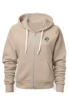 Dalix Mushroom Zip Hoodie In Tan